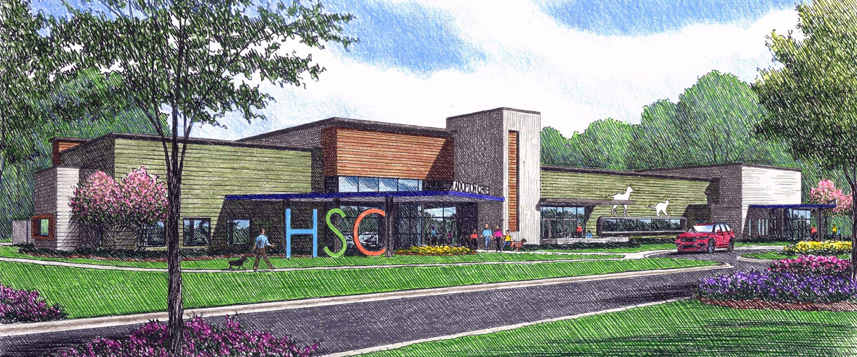 Front render of new facility