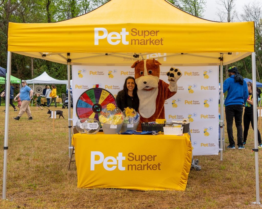 Pet Super Market tent set up at Pet Palooza