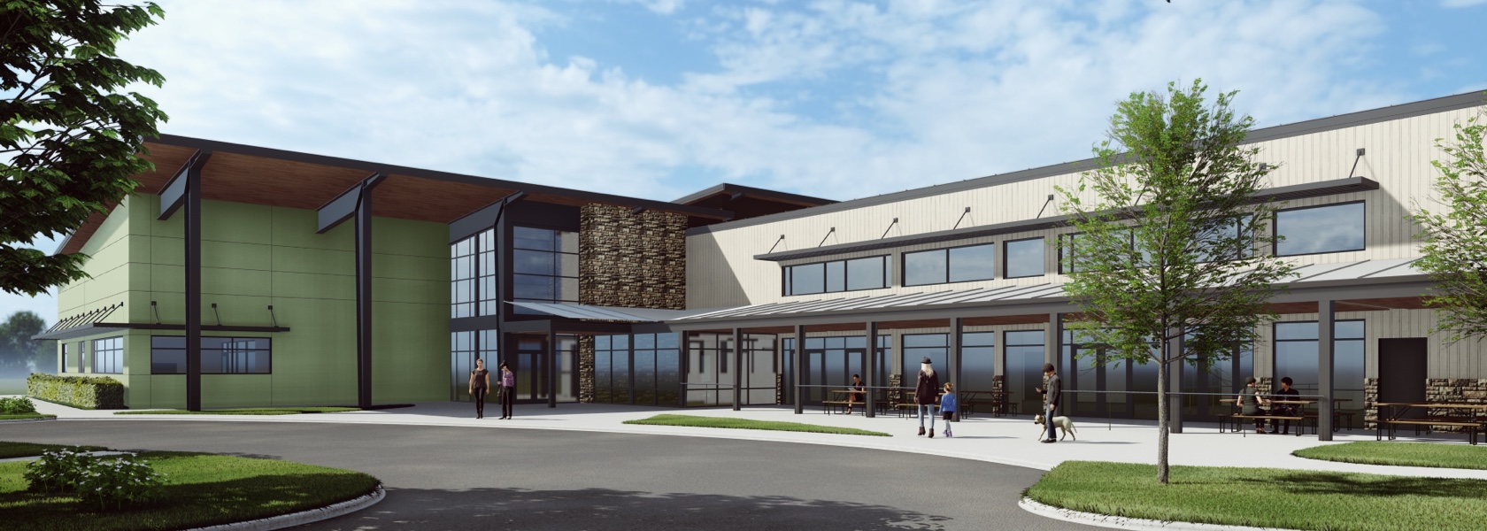 Front render of new facility