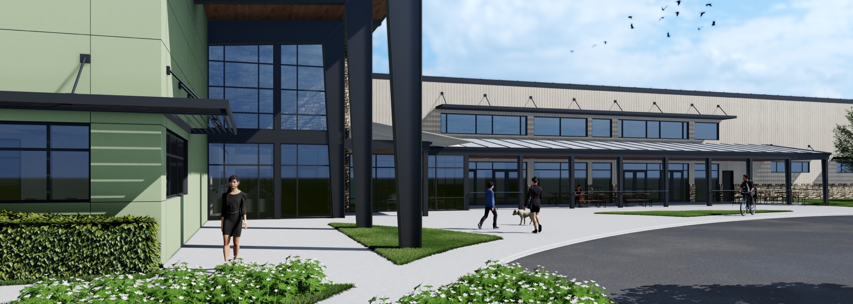 Side render of new facility